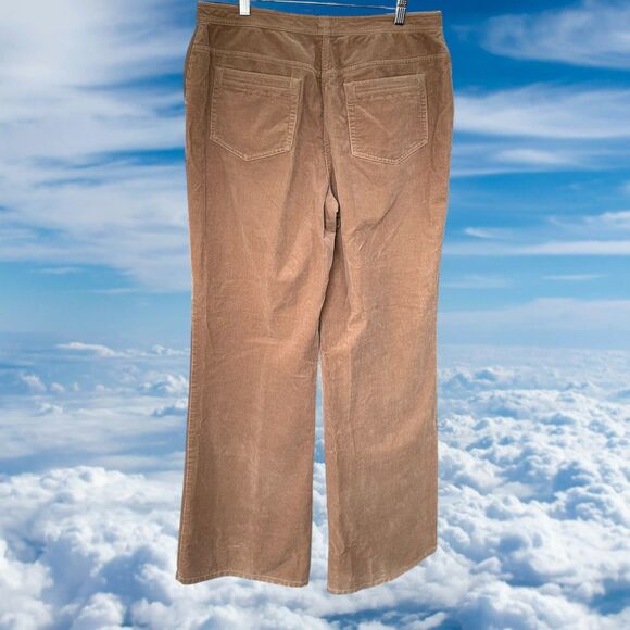 St. John Sport by Marie Gray Brown Corduroy Pants Size 12 Wide Leg High Rise - Picture 4 of 9